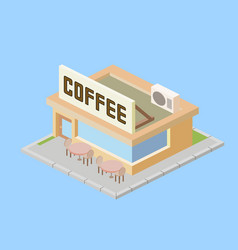 Isometric Building Of A Cafe