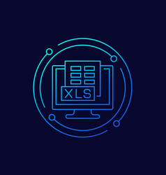 Xls Document In Computer Icon Linear Design