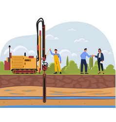 People Drilling Wells Concept