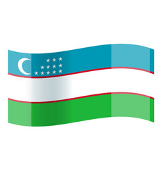 Uzbekistan Flag Icon Cartoon Emblem