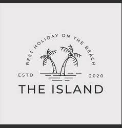 Palm Tree Logo Line Art Template Graphic Design