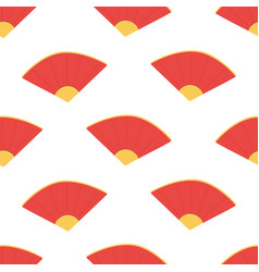 Seamless Pattern Chinese Fan Red Cartoon