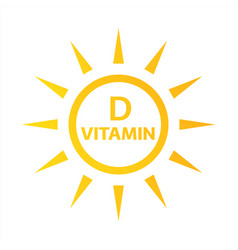 Vitamin D Icon With Simple Sun Of Nutrition Sign