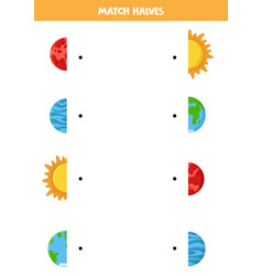 Match Halves Solar System Planet And Sun