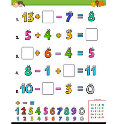 Maths Calculation Educational Task For Kids Vector Image