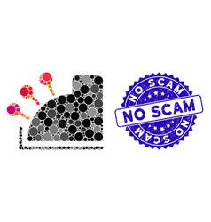 Mosaic Cash Machine Icon With Grunge No Scam Stamp