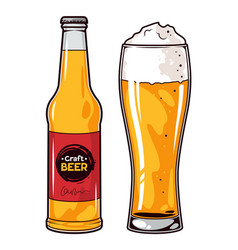 Beer Bottle And Glass On White Background