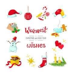 Year Cartoon Objects Warmest Wishes