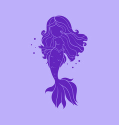 Flat Design Mermaid Silhouette