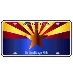 Arizona State License Plate Flag