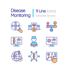 Disease Monitoring Rgb Color Icons Set