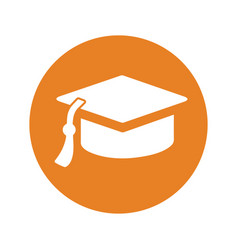 Mortar Board Icon Orange Color Convocation Hat Cap