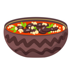 Bean Soup Icon Cartoon Mexican Food