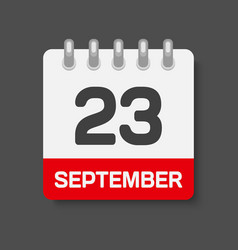 Icon Day Date 23 September Template Calendar Page