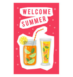 Welcome Summer Poster Vertical Bright Banner