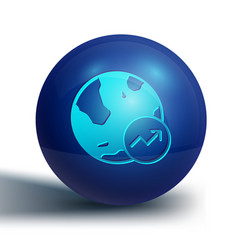 Blue Financial Growth Increase Icon Isolated On