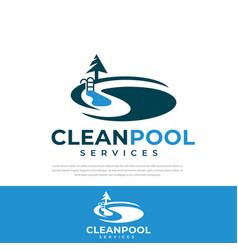 Clean Swimming Pool Abstract Logo Letter Design