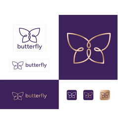 Gold Butterfly Logo Beautiful Jewelry Store