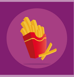 Isolated Colored French Fries Icon Fast Food Menu