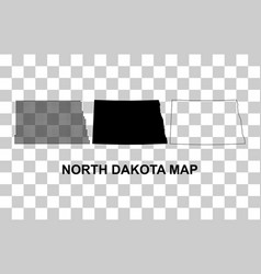 Set Of North Dakota Map United States Of America