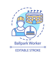 Ballpark Worker Concept Icon Field Stadium Staff