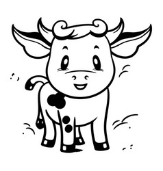 Coloring Book For Children Cute Cartoon Cow