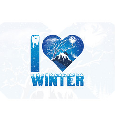 I Love Winter T Shirt Design