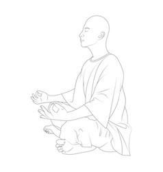 Man Meditating Profile View Sketch