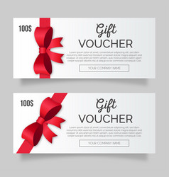 Modern Gift Voucher Pack With Red Ribbon Design