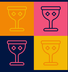 Pop Art Line Medieval Goblet Icon Isolated