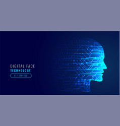 Artificial Intelligence Concept Robotic Face