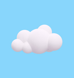 Render Soft Round Cartoon Fluffy Cloud Icon