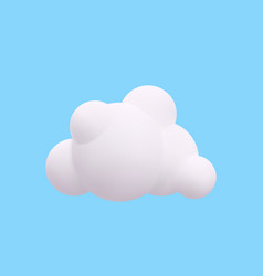 3d Render Soft Round Cartoon Fluffy Cloud