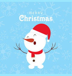 Christmas Patter Background With Snow Man