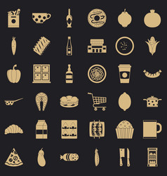 Formal Dinner Icons Set Simple Style