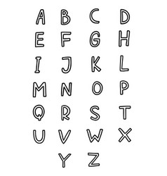 Outline Black English Latin Abc Alphabet Font