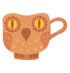 Owl Tea Cup Hand Drawn Ceramic Mug