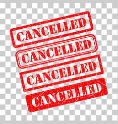 Set Of Cancelled Stamp Symbol Label Sticker Sign