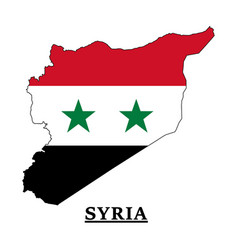 Syria National Flag Map Design