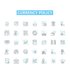 Currency Policy Linear Icons Set Inflation