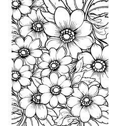 Flower Kids And Adult Coloring Page Spring