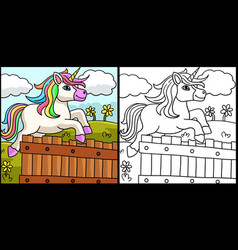 Jumping Unicorn Coloring Page