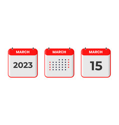 March 15 Calendar Design Icon 2023 Calendar