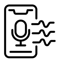 Phone Voice Control Icon Outline Style