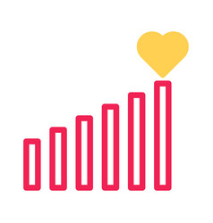 Signal Love Icon Duotone Yellow Red Style