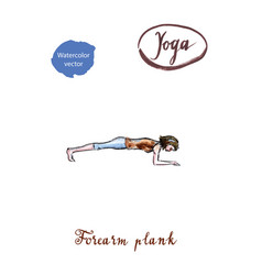 Young Woman Doing Forearm Plank Pose In Yoga