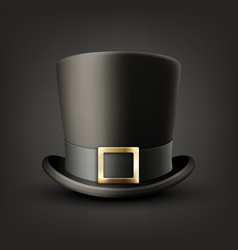 3d Realistic Black Top Hat Closeup Isolated