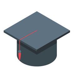 Black Graduation Hat Icon Isometric