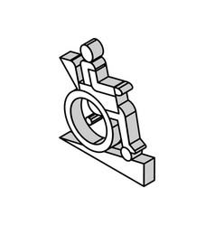 Disabled In Wheelchair Riding Isometric Icon