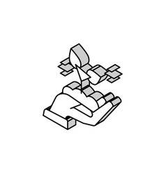 Hand Holding Growing Plant Isometric Icon